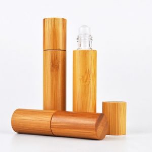 10ml 15ml Essential Oil Roll On Bamboo Lid Glass Bottle